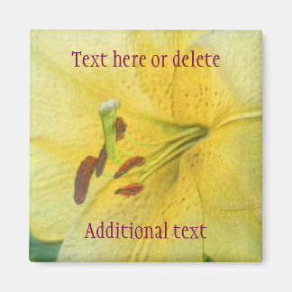 Imán Arte de Flor de Lirio Amarillo Personalizado