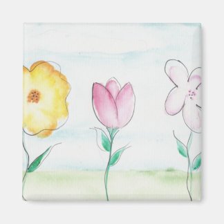 Imán Arte de Flores Pintadas