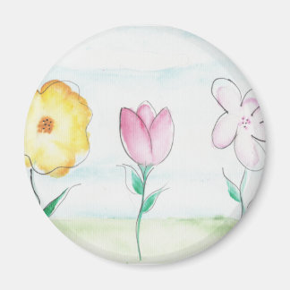 Imán Arte de flores pintadas