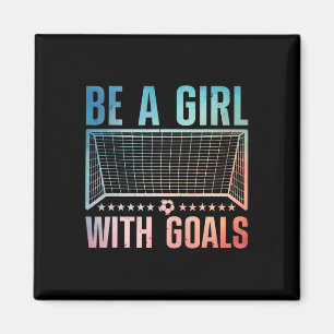 Imán Arte de fútbol divertido para mujeres jugadoras de