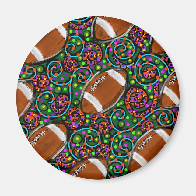 Imán Arte de fútbol verde (Frente)