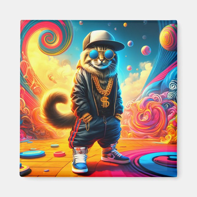 Imán Arte de gato (Frente)