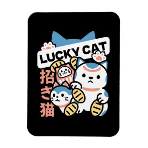 Imán Arte de Gato Afortunado – Maneki Neko con Moneda d