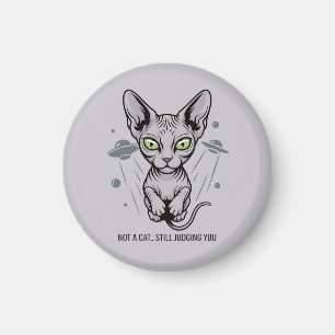 Imán Arte de gato esfinge juzgando cósmico