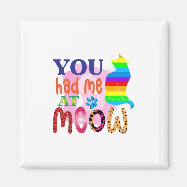 Imán Arte De Gato Que Me Tenías En Meow_2 (Frente)