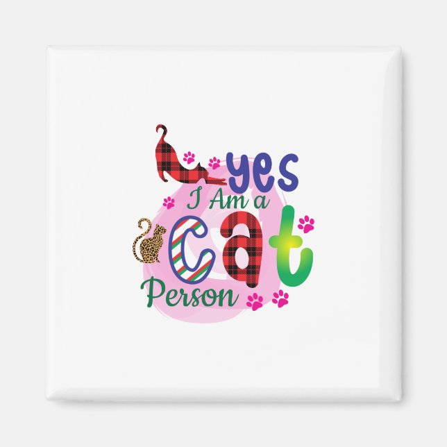 Imán Arte De Gato Soy Una Persona Gato (Frente)