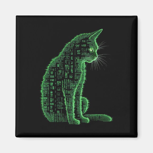 Imán Arte de gatos en matriz (Frente)
