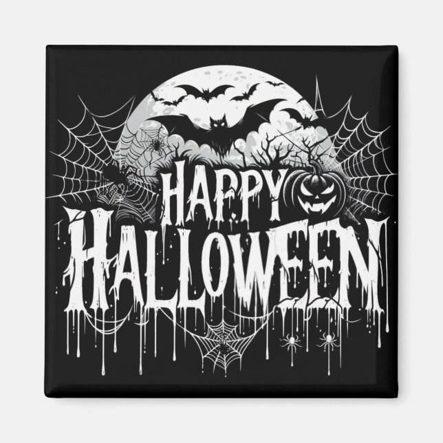 Imán Arte de Halloween feliz (Frente)