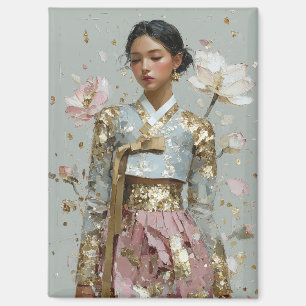 Imán Arte de Hanbok Moderno Impreso