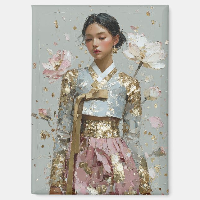 Imán Arte de Hanbok Moderno Impreso (Anverso)
