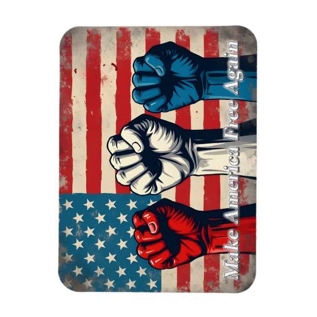 Imán Arte de Haz América Libre de Nuevo (Vertical)