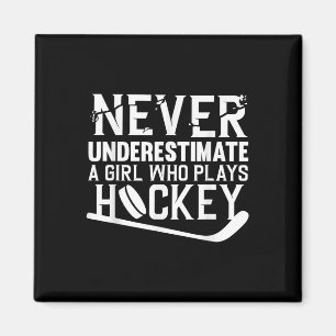 Imán Arte de Hockey Divertido para Chicas Mujeres Hocke