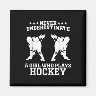 Imán Arte de Hockey Divertido Para Chicas Mujeres Juego