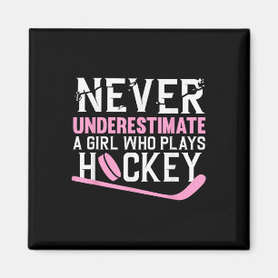 Imán Arte de Hockey Divertido para Chicas Mujeres Jugad