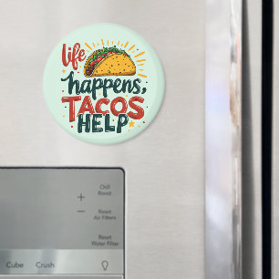 Imán Arte de humor con amante de tacos divertidos