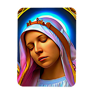 Imán Arte de IA de la bendita Virgen María
