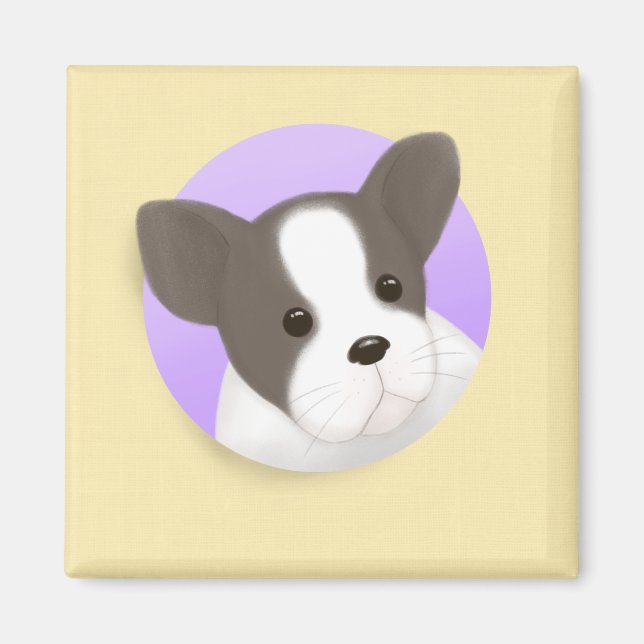 Imán Arte de Ilustracion de perro lindo (Frente)