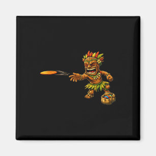 Imán Arte de Isla Polinesia Hawaiana Tiki Sket Disc Gol