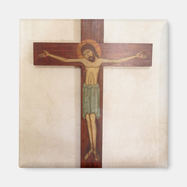 Imán Arte de Jesús en la Cruz (Frente)