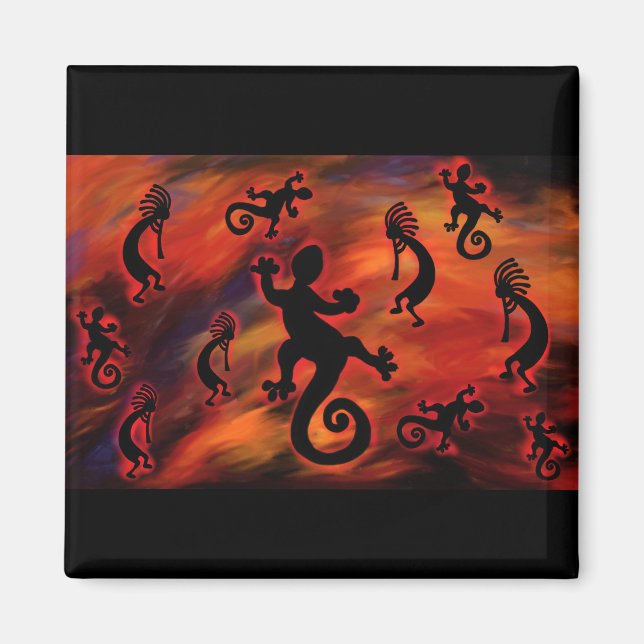 Imán Arte de Kokopelli (Frente)