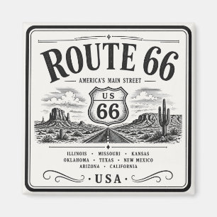 Imán Arte de la Carretera 66 Vintage