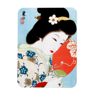 Imán Arte de la dama de geisha clásica japonesa orienta