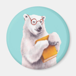 Imán Arte de lectura de oso polar - Lover libro