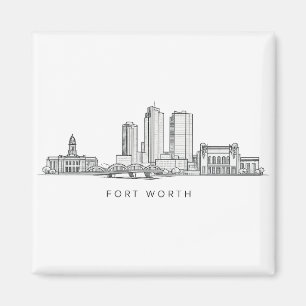 Imán Arte de línea minimalista de la silueta de Fort Wo