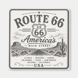 Imán Arte de los 100 años de la Ruta 66