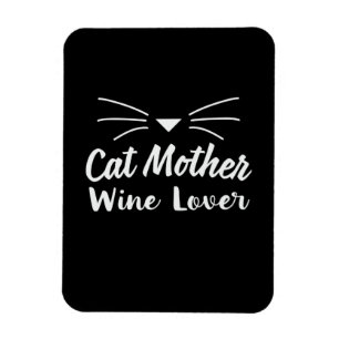 Imán Arte de madre amante del vino gato madre