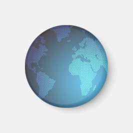 Imán Arte de mapa mundial digital con gradiente de punt