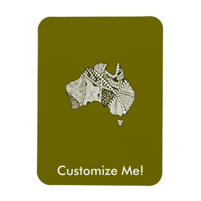 Imán Arte de mapas de Australia (Vertical)