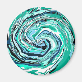 Imán Arte de mármol azul, Verde azulado, turquesa y bla