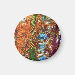 Imán Arte de mármol naranja, verde, azul y morado