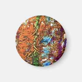 Imán Arte de mármol naranja, verde, azul y morado