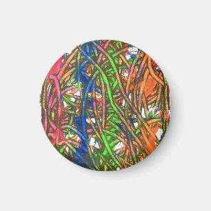 Imán Arte de mármol rosa, azul, verde, naranja