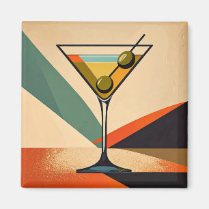 Imán Arte de Martini con Bloques de Color Moderno de Mi