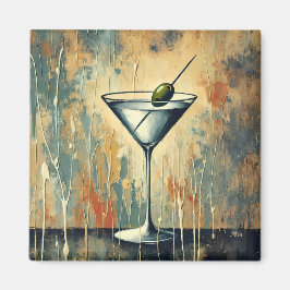 Imán Arte de Martini de Medios Mixtos de Mitad de Siglo