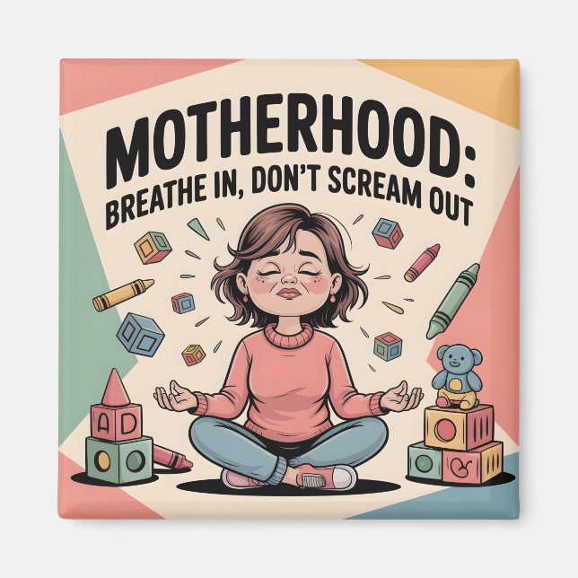 Imán Arte de Maternidad Respira Calma (Frente)