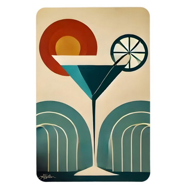 Imán Arte de mediados de siglo moderno Martini de amane (Vertical)