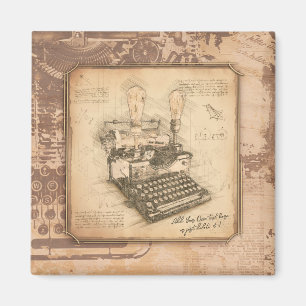 Imán Arte de moda antiguo vintage, regalo de autor/escr