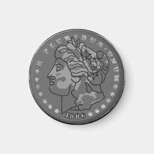 Imán Arte de monedas de la reina del dólar Morgan