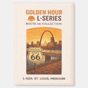 Imán Arte de monumentos de la ruta 66 retro St Louis Mi