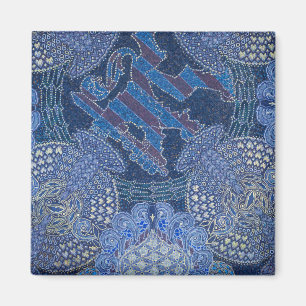 Imán Arte de mosaico ornamentado azul, Alemania