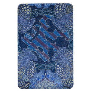Imán Arte de mosaico ornamentado azul, Alemania