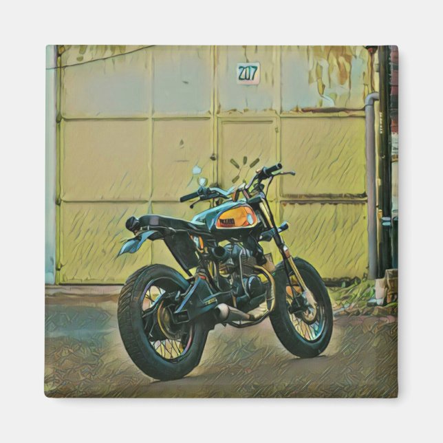 Imán Arte de motocicleta vintage (Frente)