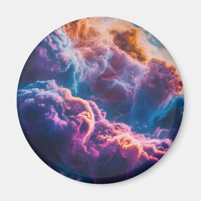 Imán Arte de Nebulosa Espacial Abstracta - Cósmico Colo (Frente)