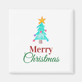 Imán Arte de niños Feliz Navidad. Agrega el arte de tu