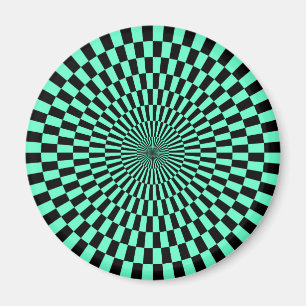 Imán Arte de Op. Sys. - turquesa y negro
