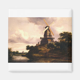 Imán Arte de paisaje con un molino de viento